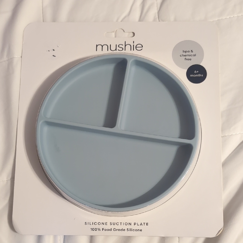 Mushie Silicone Suction Plate - Blue